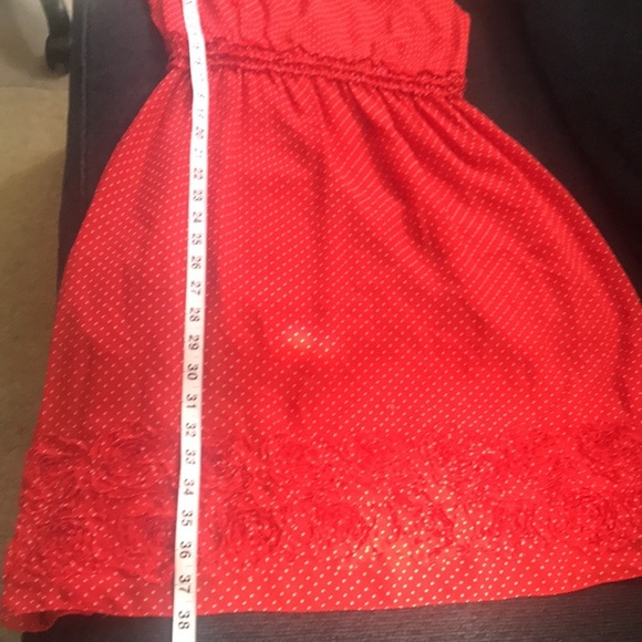 Max Studio Mini Polka Dot Ruffled Elastic Waist w/Flowers along Hem Midi Dress-M - Picture 10 of 10